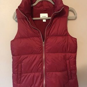 Maroon puffy vest